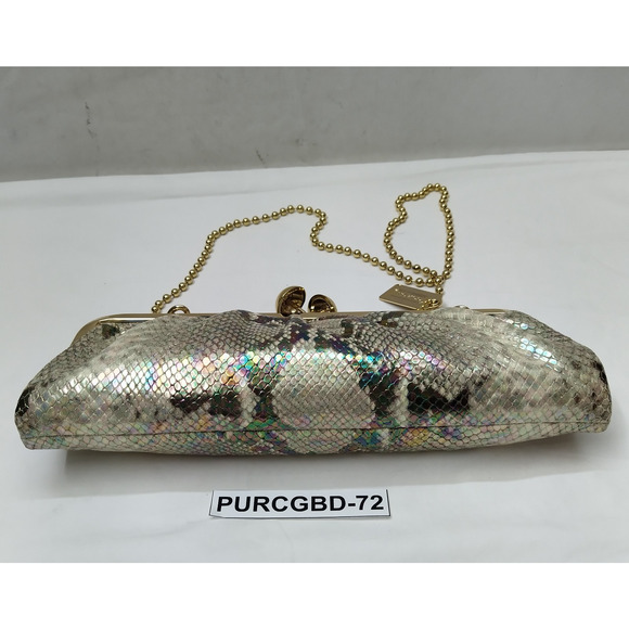 Coach Amanda Darcy Kisslock Iridescent Embossed Python Crossbody 
